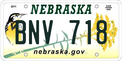 NE license plate BNV718