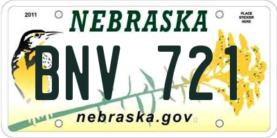 NE license plate BNV721