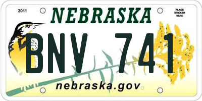 NE license plate BNV741