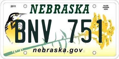 NE license plate BNV751