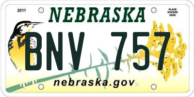 NE license plate BNV757