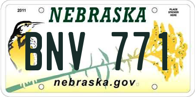 NE license plate BNV771