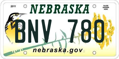 NE license plate BNV780