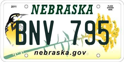 NE license plate BNV795