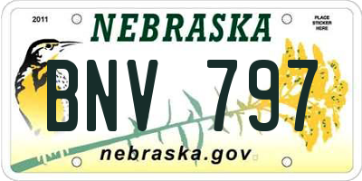 NE license plate BNV797