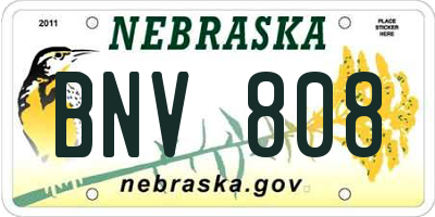 NE license plate BNV808