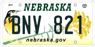 NE license plate BNV821