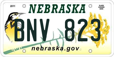 NE license plate BNV823