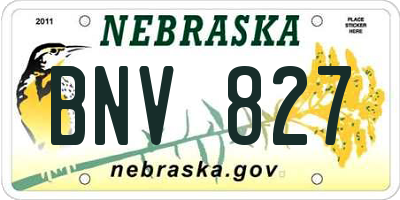 NE license plate BNV827