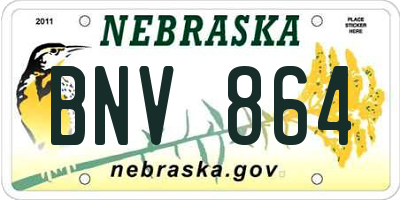 NE license plate BNV864
