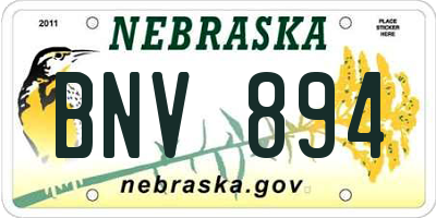 NE license plate BNV894