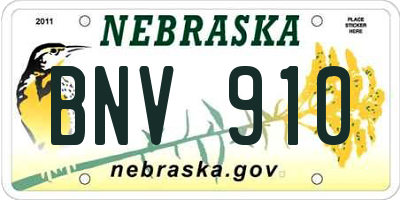NE license plate BNV910