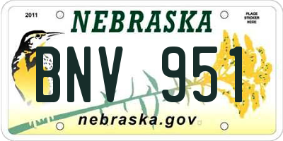 NE license plate BNV951