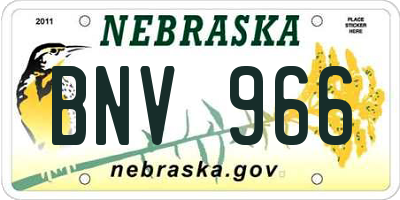NE license plate BNV966