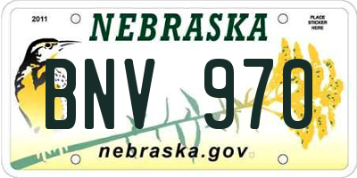 NE license plate BNV970
