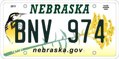 NE license plate BNV974
