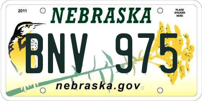 NE license plate BNV975