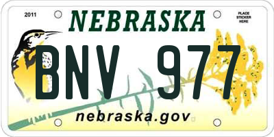 NE license plate BNV977