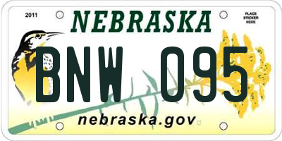 NE license plate BNW095