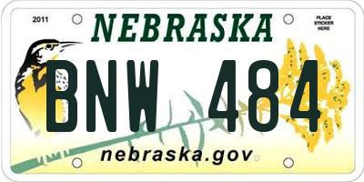 NE license plate BNW484