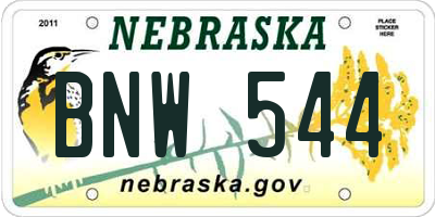 NE license plate BNW544