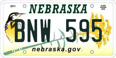 NE license plate BNW595