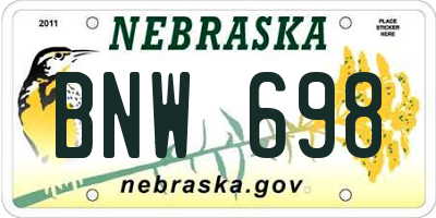 NE license plate BNW698