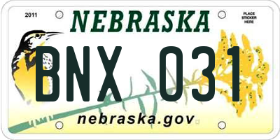 NE license plate BNX031