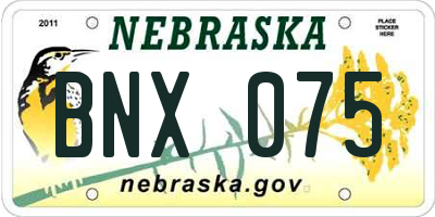 NE license plate BNX075