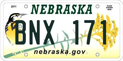 NE license plate BNX171