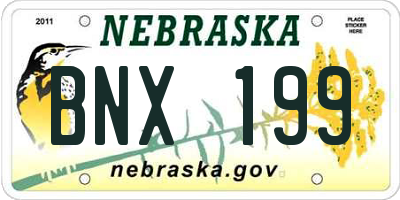 NE license plate BNX199
