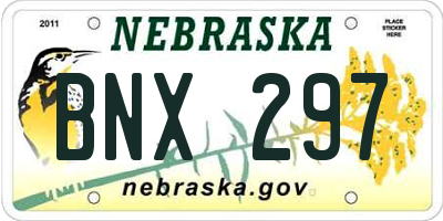 NE license plate BNX297
