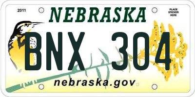 NE license plate BNX304