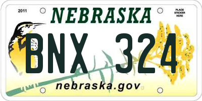 NE license plate BNX324
