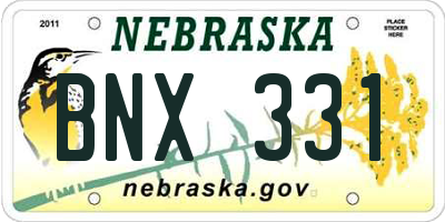 NE license plate BNX331