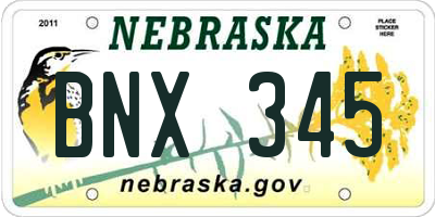 NE license plate BNX345