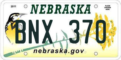 NE license plate BNX370