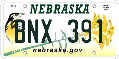 NE license plate BNX391
