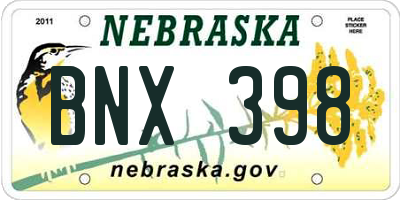 NE license plate BNX398