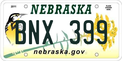 NE license plate BNX399