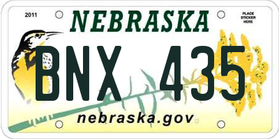 NE license plate BNX435