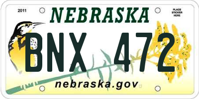 NE license plate BNX472