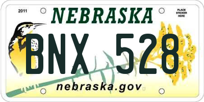 NE license plate BNX528