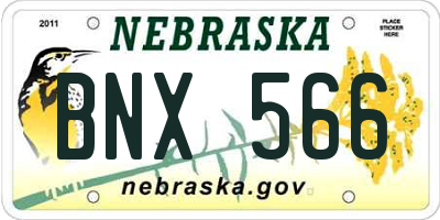 NE license plate BNX566