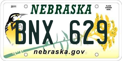 NE license plate BNX629