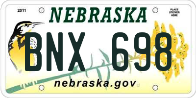 NE license plate BNX698