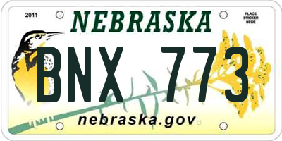 NE license plate BNX773