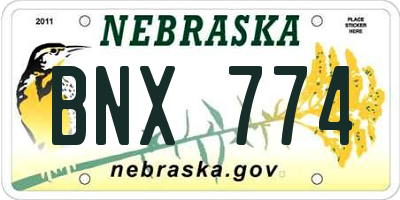 NE license plate BNX774