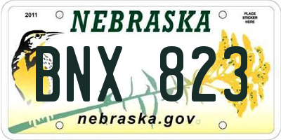 NE license plate BNX823