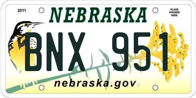 NE license plate BNX951